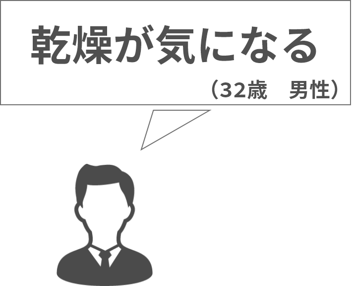 乾燥が気になる32歳男性
